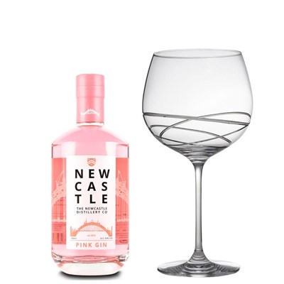 Newcastle Pink Gin 70cl And Single Gin and Tonic Skye Copa Glass